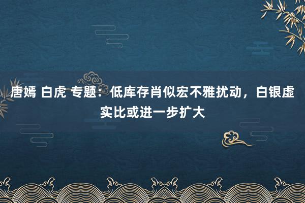 唐嫣 白虎 专题：低库存肖似宏不雅扰动，白银虚实比或进一步扩大