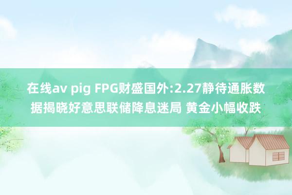 在线av pig FPG财盛国外:2.27静待通胀数据揭晓好意思联储降息迷局 黄金小幅收跌