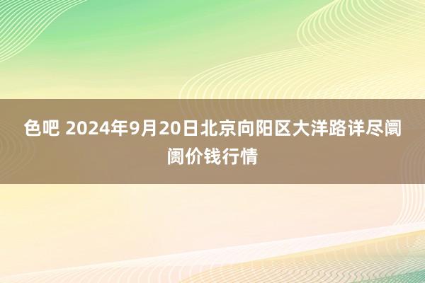 色吧 2024年9月20日北京向阳区大洋路详尽阛阓价钱行情