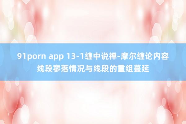 91porn app 13-1缠中说禅-摩尔缠论内容线段寥落情况与线段的重组蔓延