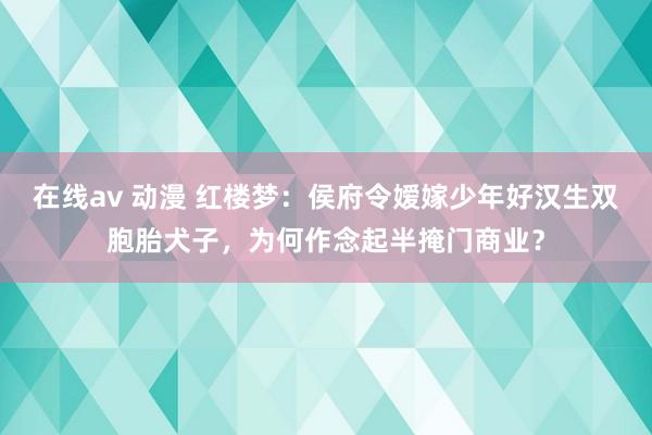 在线av 动漫 红楼梦：侯府令嫒嫁少年好汉生双胞胎犬子，为何作念起半掩门商业？