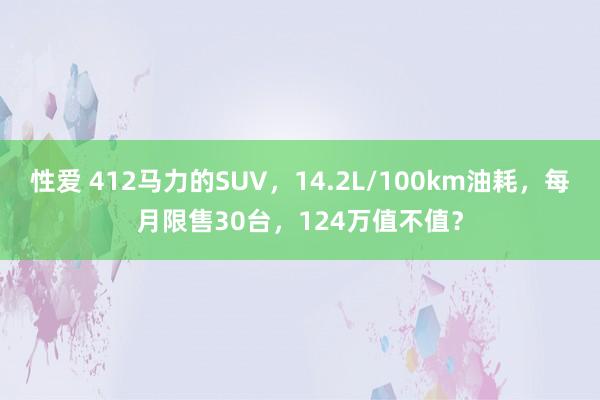 性爱 412马力的SUV，14.2L/100km油耗，每月限售30台，124万值不值？