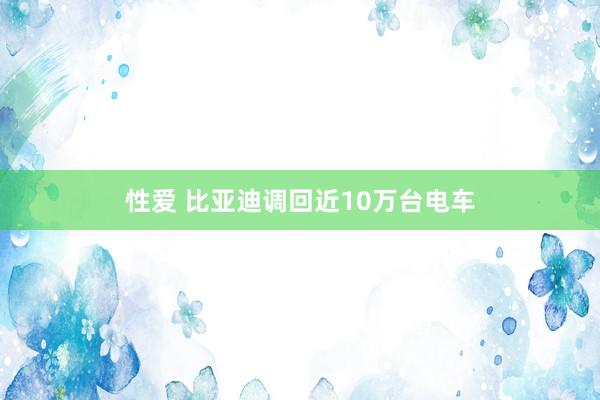 性爱 比亚迪调回近10万台电车