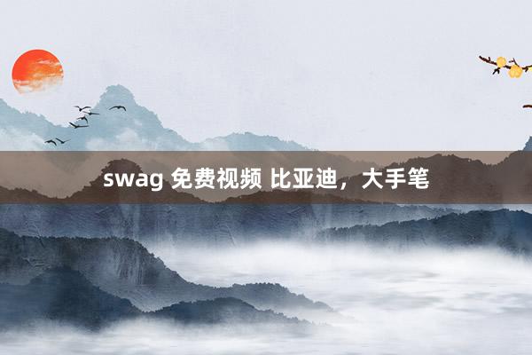 swag 免费视频 比亚迪，大手笔