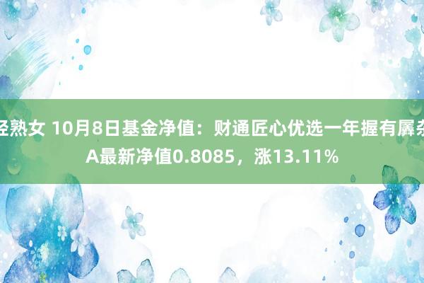 轻熟女 10月8日基金净值：财通匠心优选一年握有羼杂A最新净值0.8085，涨13.11%