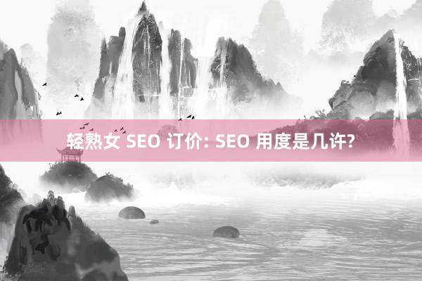 轻熟女 SEO 订价: SEO 用度是几许?