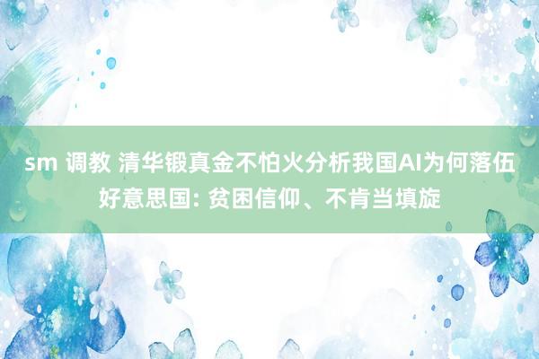 sm 调教 清华锻真金不怕火分析我国AI为何落伍好意思国: 贫困信仰、不肯当填旋