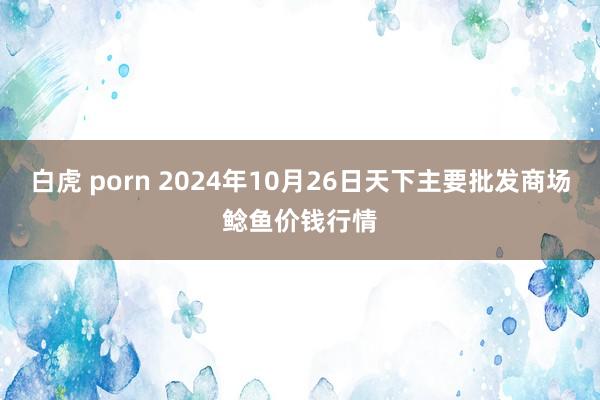 白虎 porn 2024年10月26日天下主要批发商场鲶鱼价钱行情