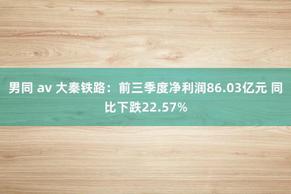 男同 av 大秦铁路：前三季度净利润86.03亿元 同比下跌22.57%