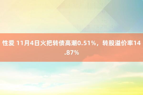 性爱 11月4日火把转债高潮0.51%，转股溢价率14.87%