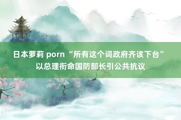 日本萝莉 porn “所有这个词政府齐该下台” 以总理衔命国防部长引公共抗议