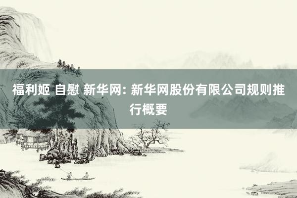 福利姬 自慰 新华网: 新华网股份有限公司规则推行概要