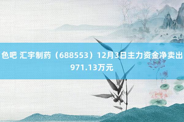 色吧 汇宇制药（688553）12月3日主力资金净卖出971.13万元