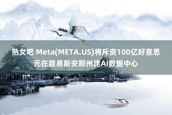 熟女吧 Meta(META.US)将斥资100亿好意思元在路易斯安那州建AI数据中心