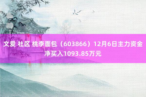 文爱 社区 桃李面包（603866）12月6日主力资金净买入1093.85万元