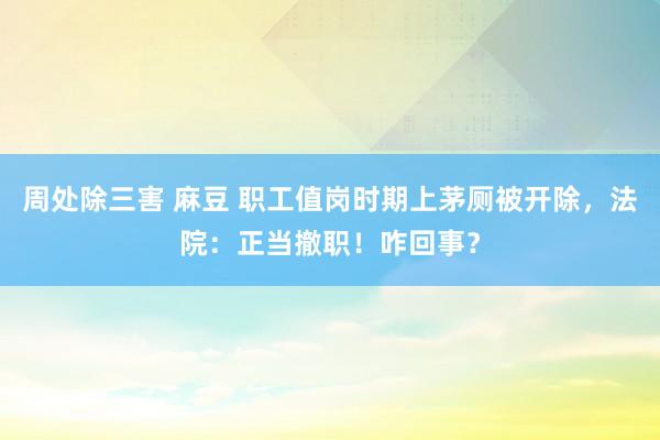 周处除三害 麻豆 职工值岗时期上茅厕被开除，法院：正当撤职！咋回事？