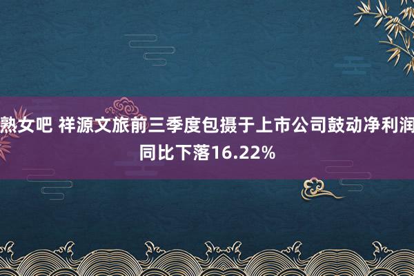 熟女吧 祥源文旅前三季度包摄于上市公司鼓动净利润同比下落16.22%