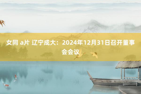 女同 a片 辽宁成大：2024年12月31日召开董事会会议