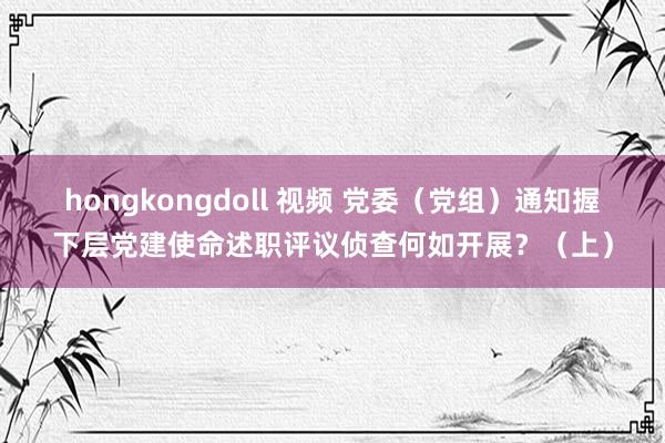 hongkongdoll 视频 党委（党组）通知握下层党建使命述职评议侦查何如开展？（上）